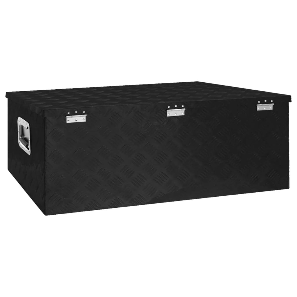 Anself Trailer x x for Vehicle, Underbody Aluminum Garage, (L x Tool Inches Camping Storage 21.7 Black Trip Box Box 39.4 x Lockable H) 14.6 Truck Toolbox W Case Organizer