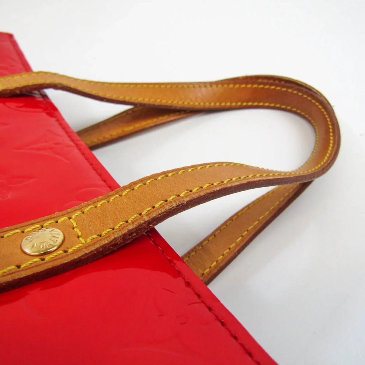 Louis Pre-Owned Handbag Women's (Good) Vernis Reade MM M91086 Rouge Monogram Vuitton