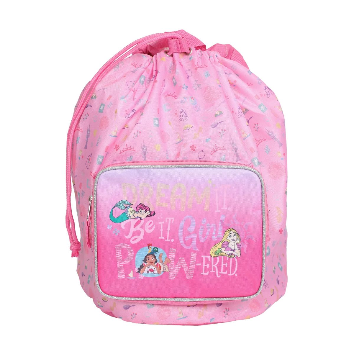 Set Disney Bag Youth Duffle Girls Princesses 5-Piece Kids Pink