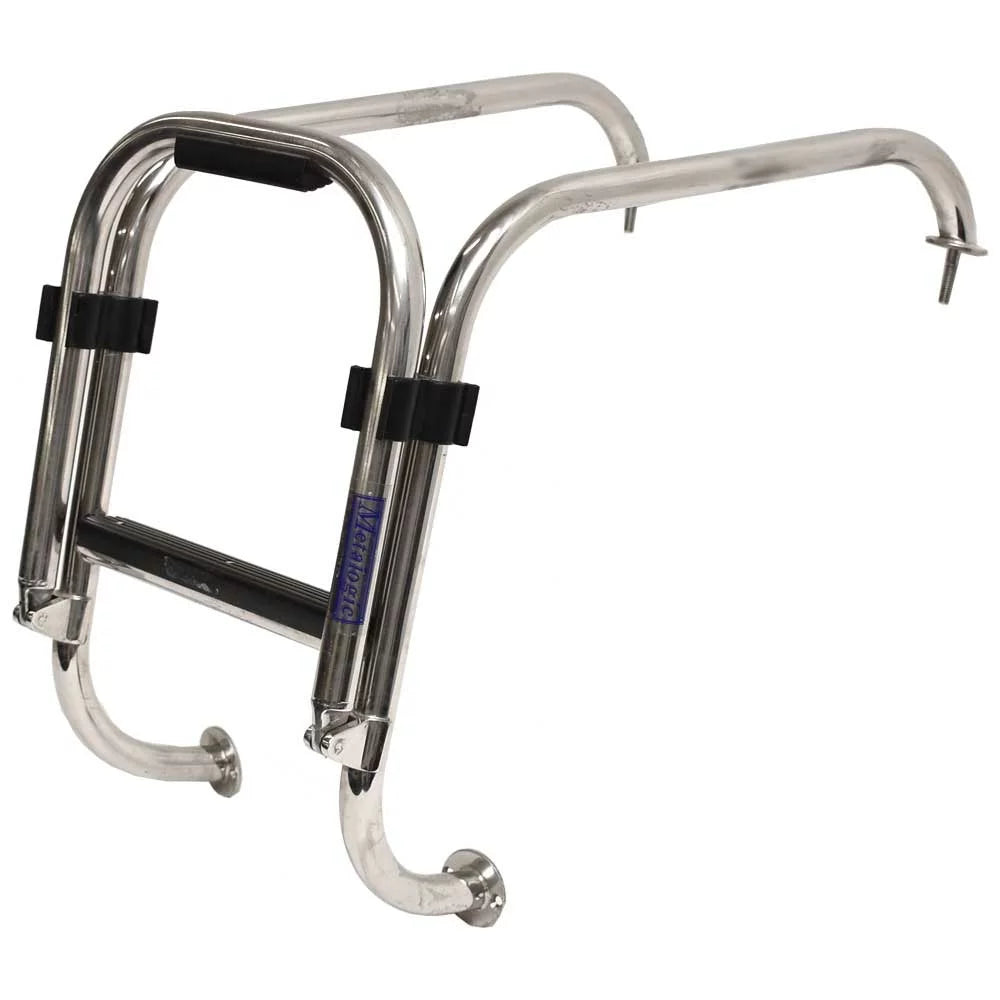 Boat Boarding Folding Ladder Stainless Steel | 2-Step Polished Basscat 49503