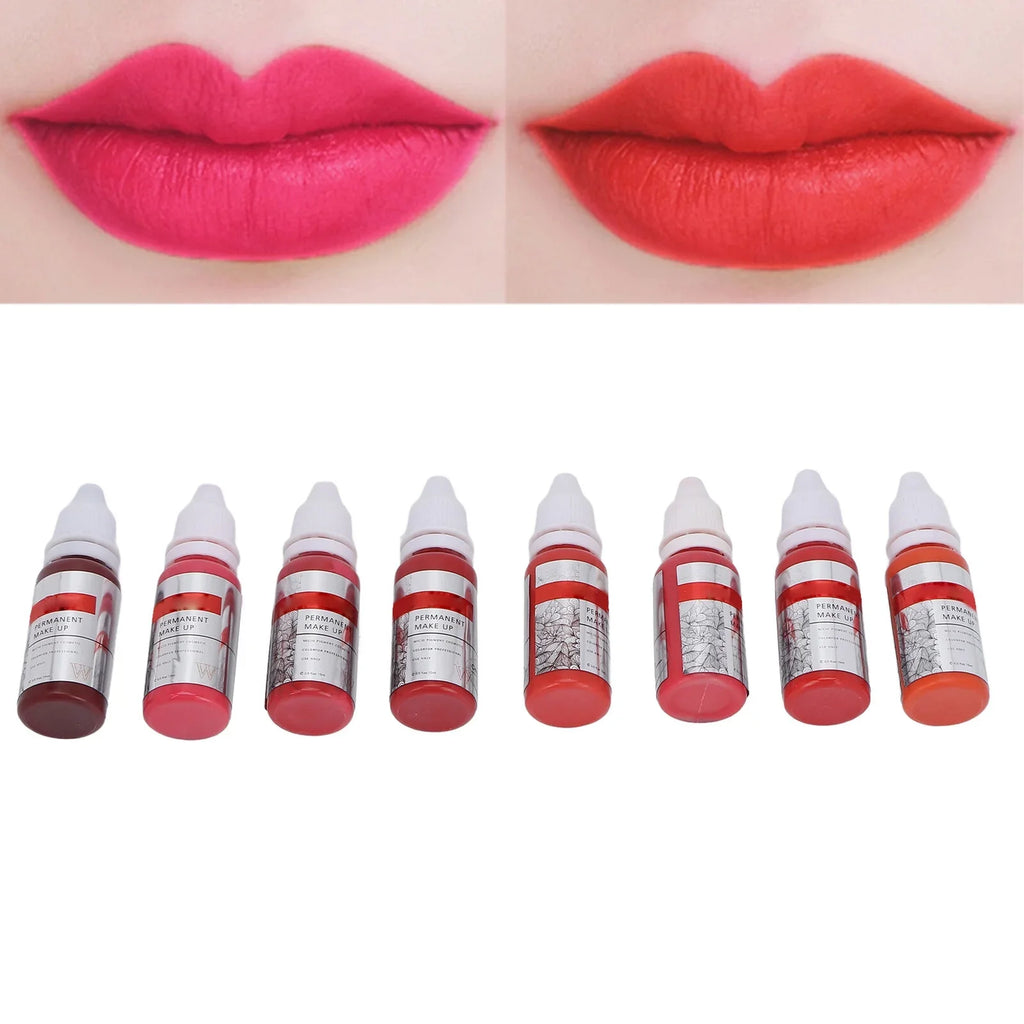 Pigment Tattoo Makeup Ink Lip 120ml Color Permanent Semi 8pcs Microblading