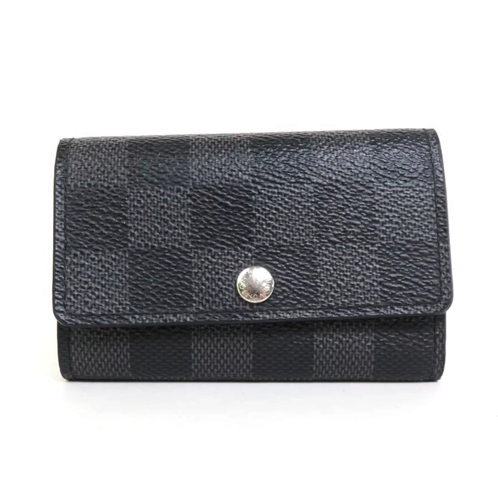Louis Graphite Canvas Men's Black 6 VUITTON Key M62662 Multicle Pre-Owned Damier Case Vuitton (Good) LOUIS