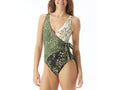 Tie Swimsuit One Piece Printed Vince Wrap Camuto Surplus