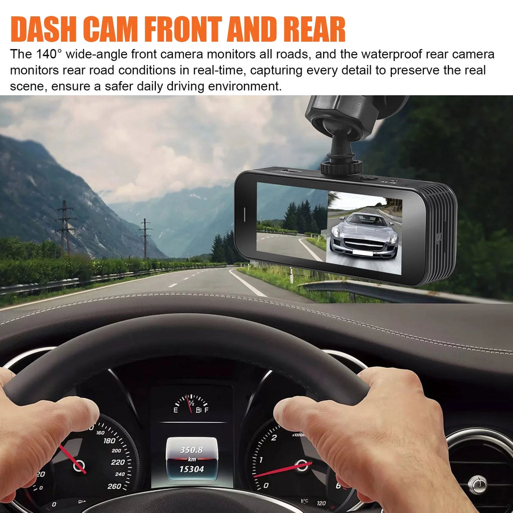 170° 1080P Dual Dual Cam, Detection, Dash and G-Sensor, Camera Dash for 3.16inch Rear Wide Front Black Cars, Camera Angle WDR, Recorder Motion with Monitoring, Display, Dashboard TSV Parking