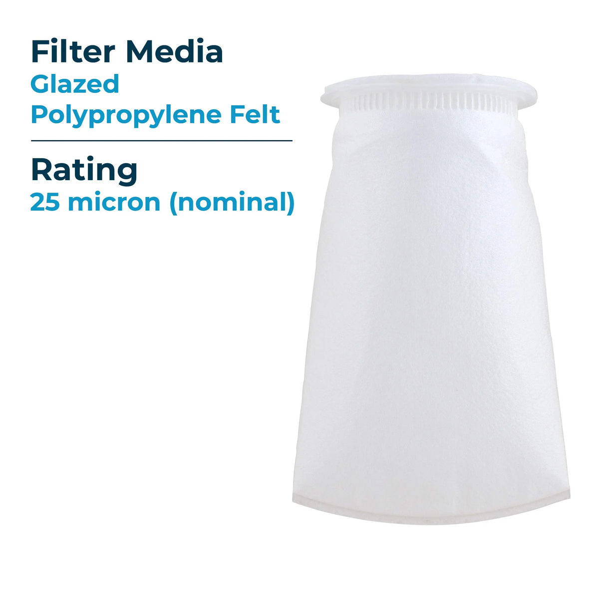 Polypropylene BP-410-25 (Case Felt #3 SpiroPure 155389-03 Micron 25 Bag SP-BP-410-25 40) of Filter (10”) Liquid Glazed