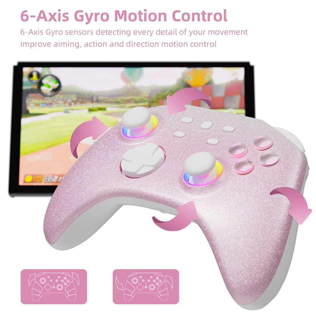 Pink Nintendo Wireless Violet Pokémon Switch Switch/OLED/Lite, Upgraded PC/IOS/Android/Steam for Game Pro for Controller and Switch Remote Disc