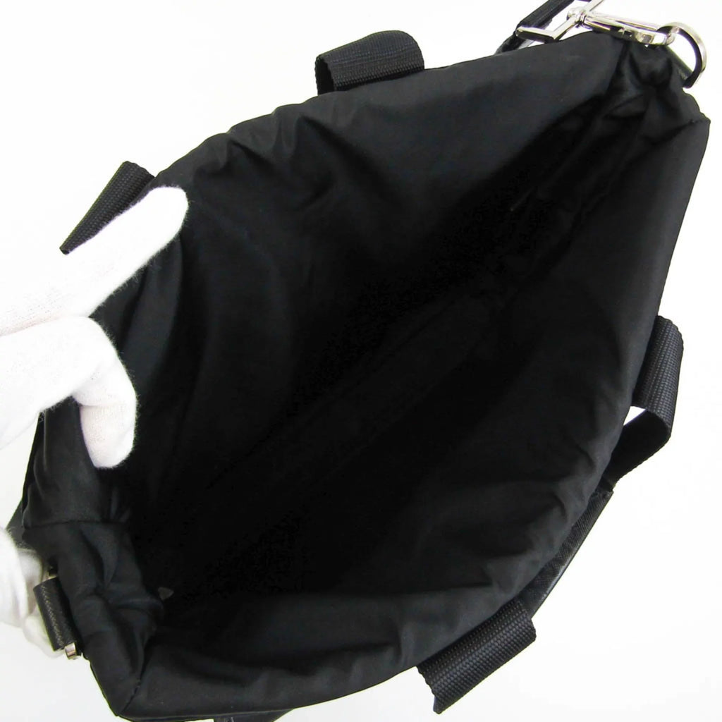 Shoulder Leather,Nylon Bag Prada Black Pre-Owned Women,Men (Good)