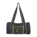 Pre-Owned Travel Green Round 10 (Fair) Sport Black Khaki Line Cylindrical Cocomark Chanel Bag CHANEL Nylon Series Shoulder Boston Canvas
