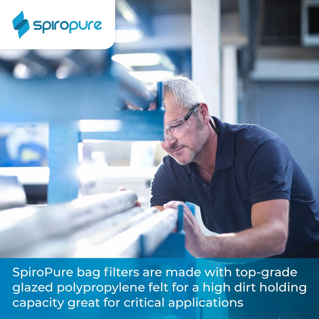 (Case BP-420-10 (20”) Felt Glazed 155388-03 10 Polypropylene SP-BP-420-10 40) Liquid #4 SpiroPure Micron Bag of Filter