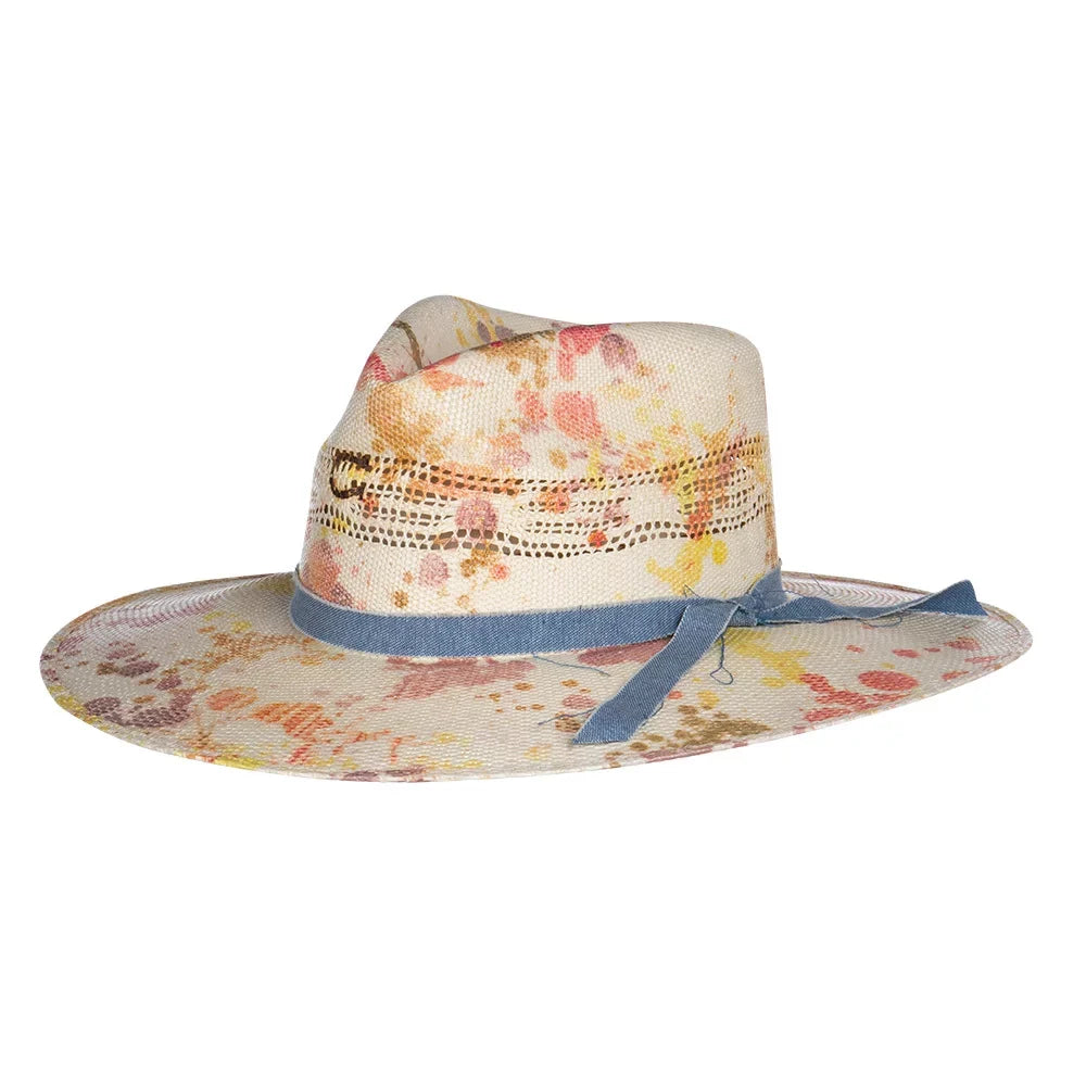Multi Splattered Womens Fashion 3/4` XL Splash Charlie Horse Brim Hat Big 1 3