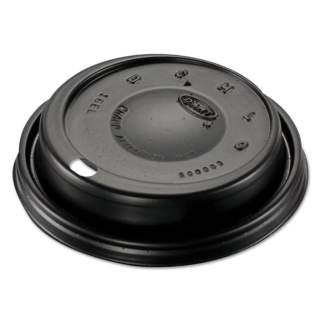 Sipper (1000/Carton) Plastic 16ELBLK Dome Cappuccino Dart Black - Lids