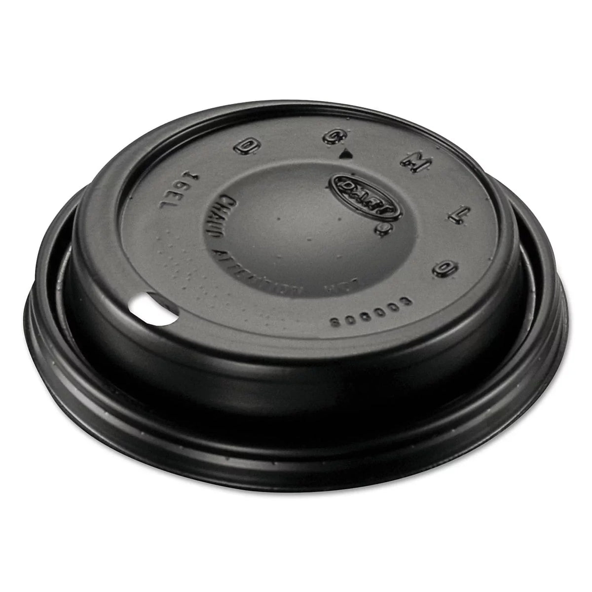 Sipper (1000/Carton) Plastic 16ELBLK Dome Cappuccino Dart Black - Lids