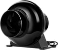 Lite, Ventilation inch Circulation CFM Vent Duct 1-Pack 4" Fan 195 Blower Tent, Black, iPower Inline Grow 4 Air for