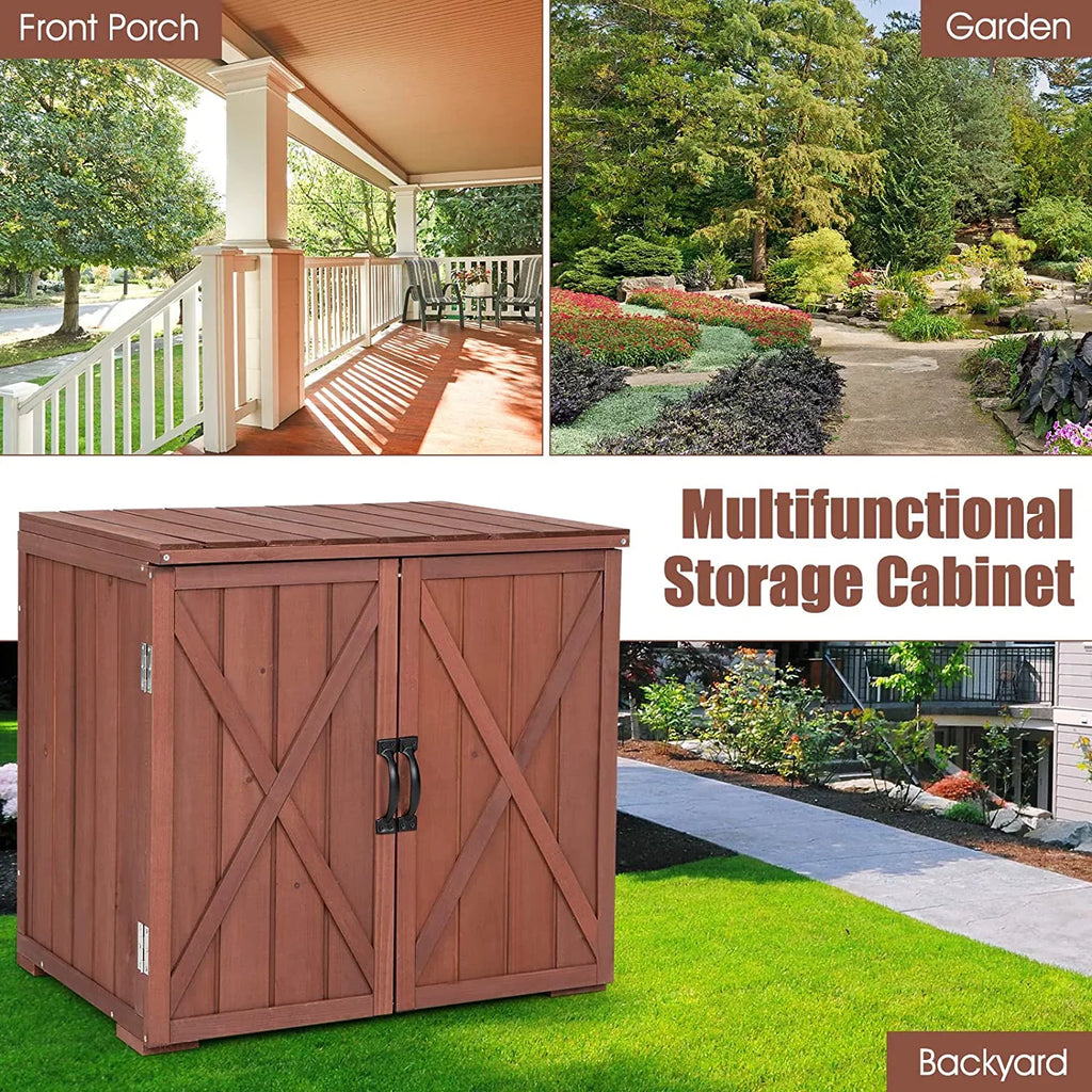 Storage Easy x 30" & Wooden for 28.5" Assembly, Garden Countertop, Space Inner Cabinet Porch, Deck Box (Brown) x Storage Storage Box, Tool Outdoor 22" W/Spacious 30" Backyard