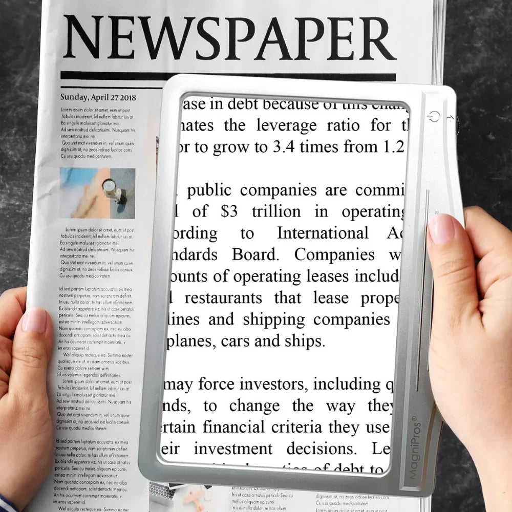 to for Aging Page 5X for Strain-Perfect Eye Small Magnifier Reduce Print, Large Seniors LED Eyes, & MagniPros & Low Vision Reading Anti-Glare Lens