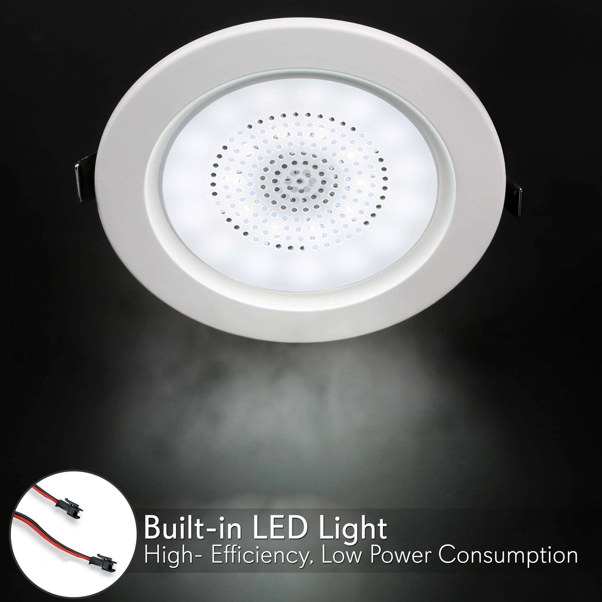 Aluminum 4’’ 2-Way Pair Built-in Frame Bluetooth PDICBTL4 LED - Ceiling with PYLE-HOME Speaker Speakers, Wall / Lights