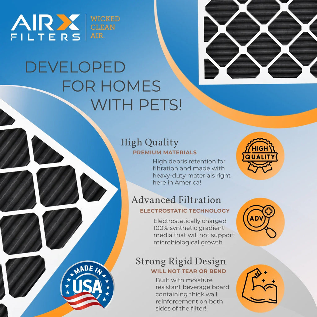 FILTERS Filter MPR CLEAN by 5 Pack 700 Furnace Premium AIR. 8 Air WICKED Carbon FPR Filters MERV HVAC 6 16x25x1 AC 16x25x1 Made USA Filter Odor Comparable Eliminator to & AIRX