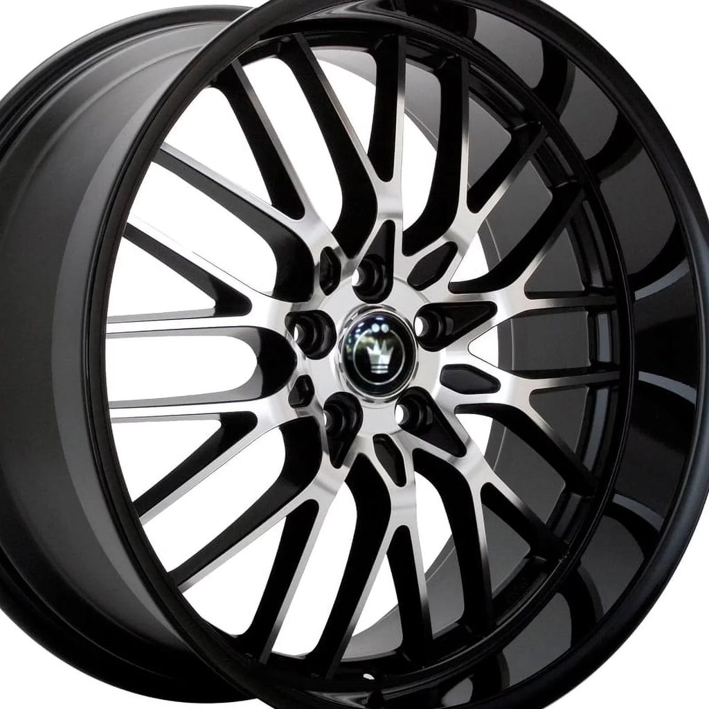 16MB Machined 16x7 Gloss Lace Face Black With Wheel 5x100/5x114.3 Konig +40et