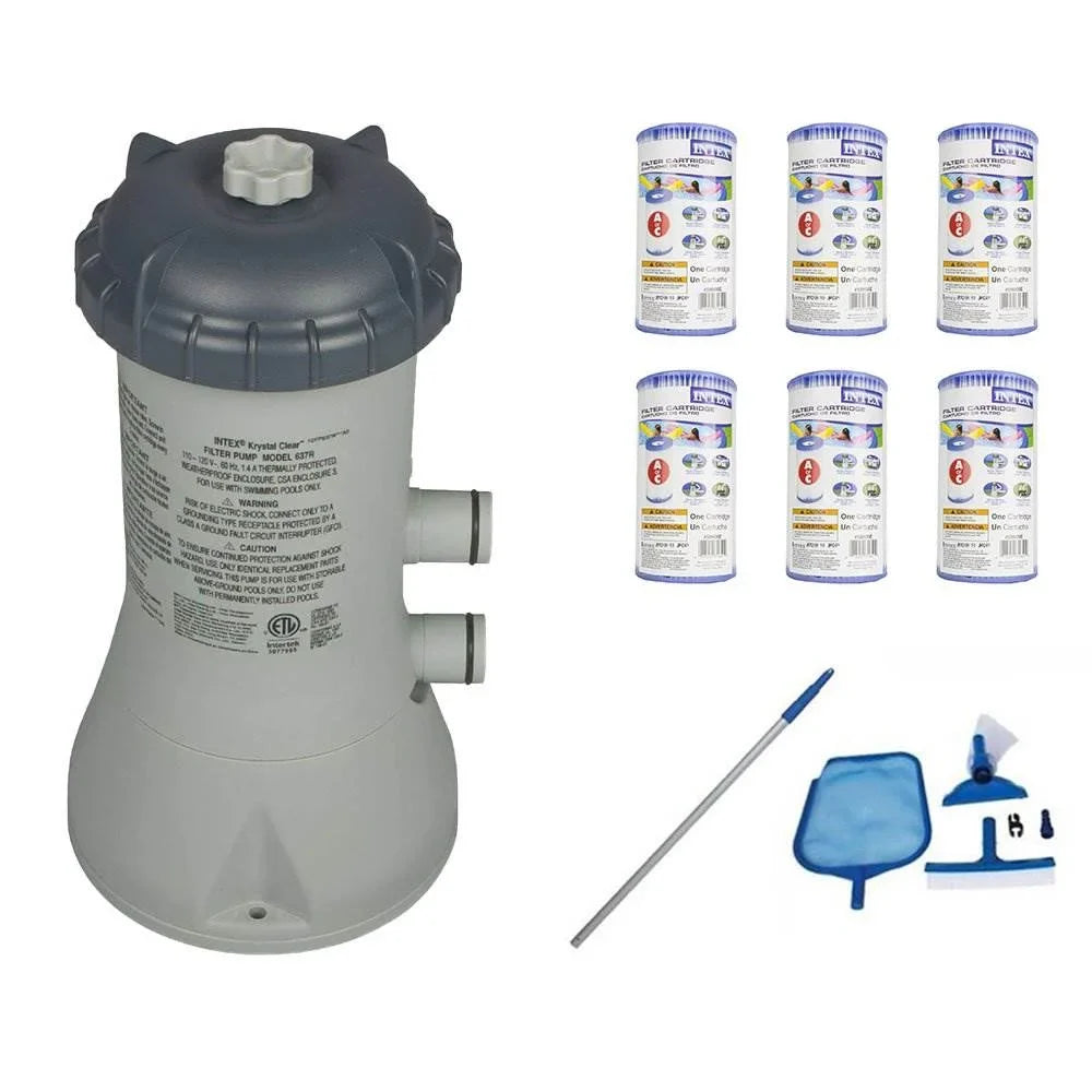 Tools + (6 Pack) System Pool Maintenance Intex Cartridges Pump + Replacement