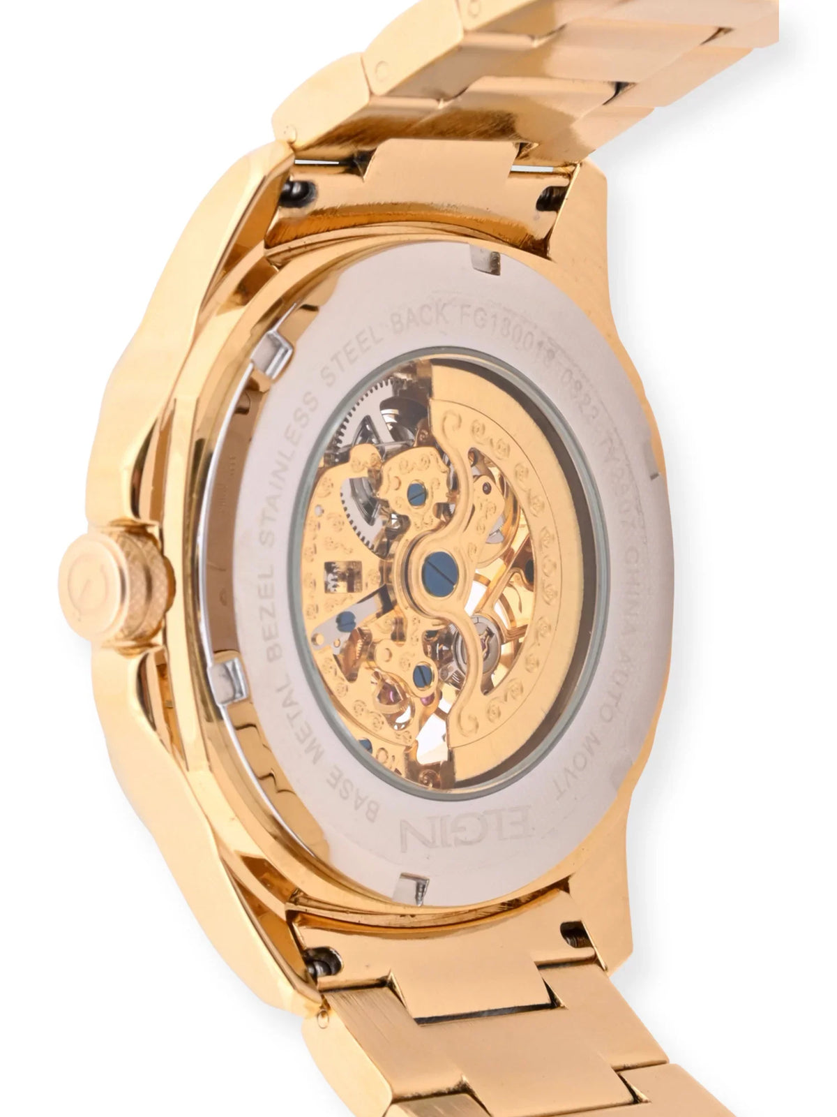 with Czech Case Male Gold Elgin (FG180018) and Watch in Allow with Stones Bezel Adult Brass
