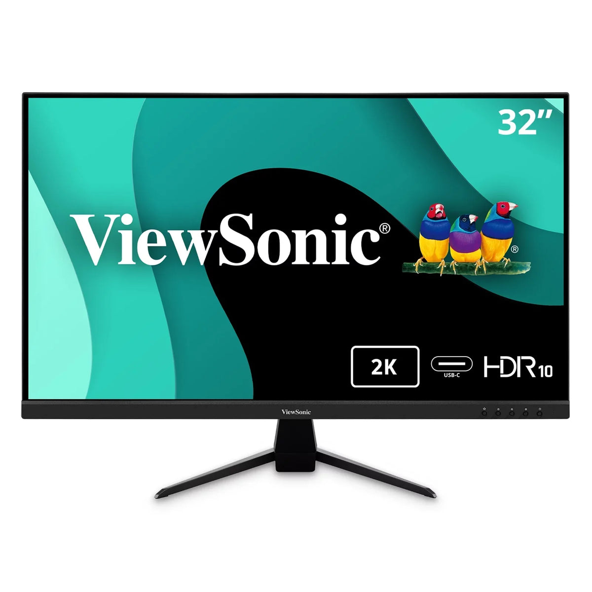 Inch with IPS Eye Bezels, HDR10 65W VX3267U-2K Monitor ViewSonic C, Input and DP 1440p USB Care, HDMI, 32 Support, Content Ultra-Thin
