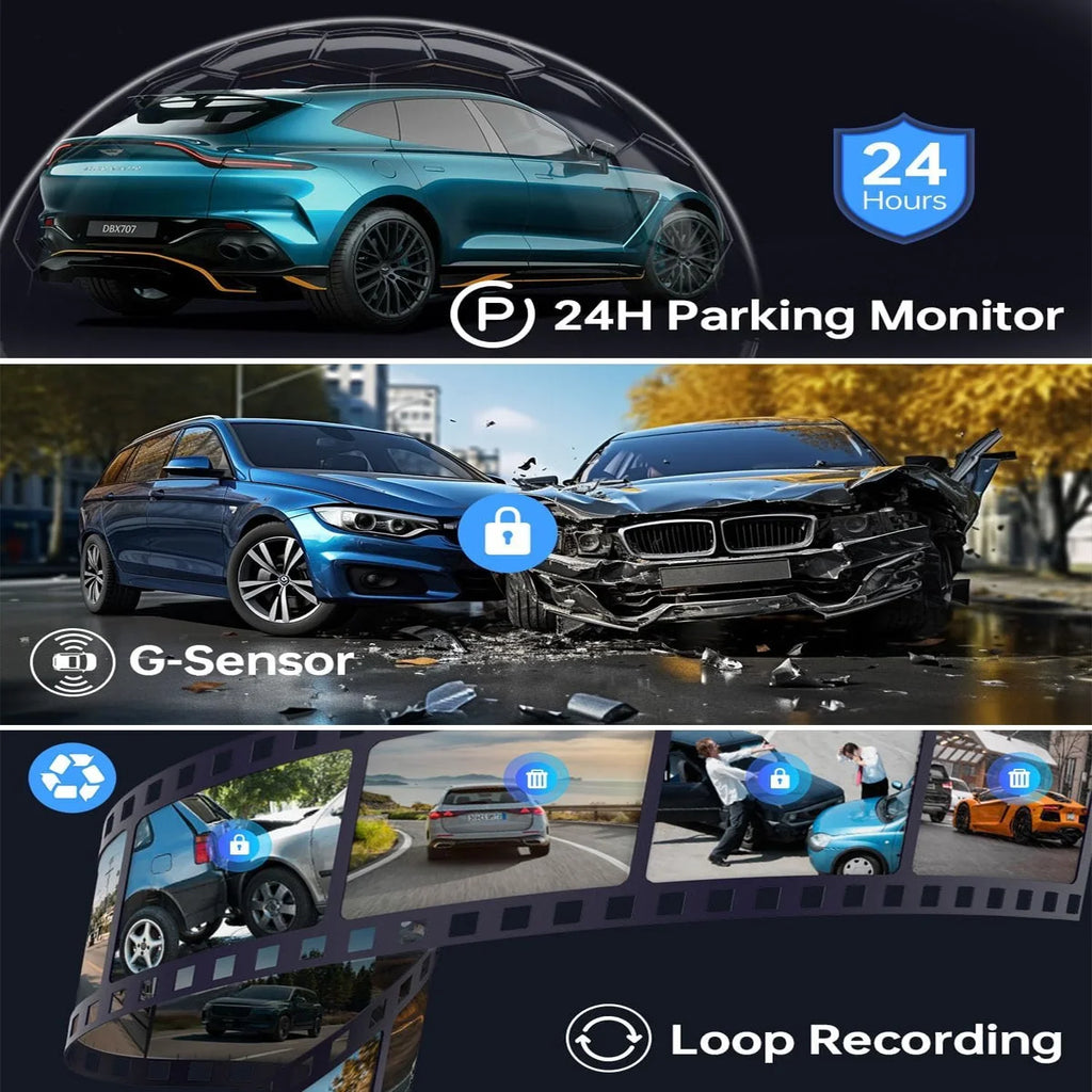 and Band Perfect with License Tachograph Full Mini for Cameras - birvsw Car G-sensor Driver's Car - Angle Recording for 170° Rear Front 1080P Wide Car Dashcam Monitor Loop HD Reliable and Car Drivers