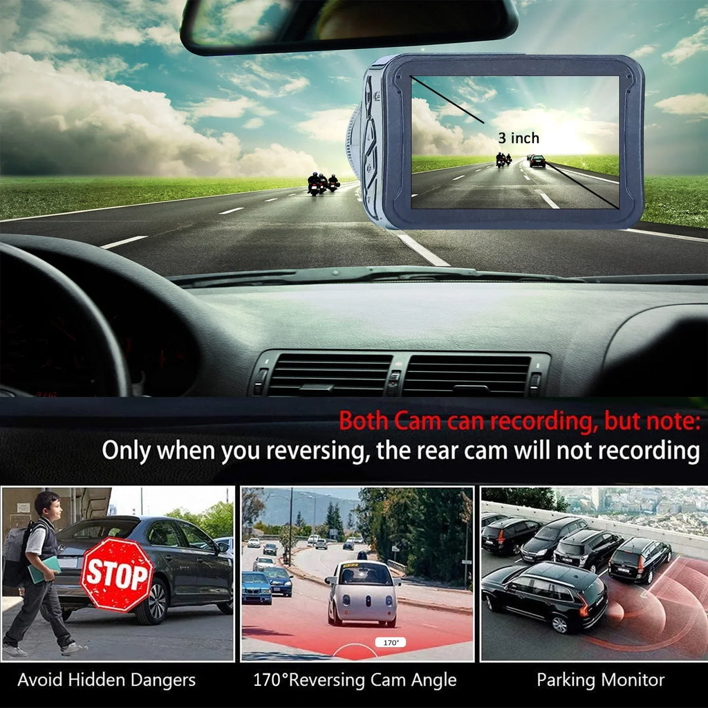 and Band Perfect with License Tachograph Full Mini for Cameras - birvsw Car G-sensor Driver's Car - Angle Recording for 170° Rear Front 1080P Wide Car Dashcam Monitor Loop HD Reliable and Car Drivers