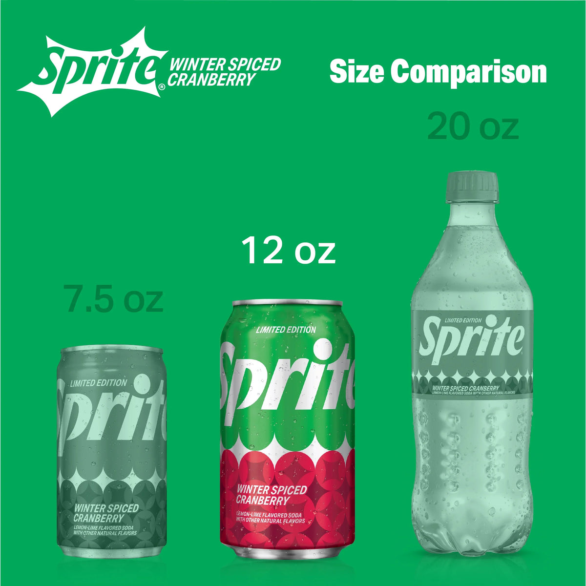 Sprite Pack Winter Cans 12 12 oz, fl Spiced Pop, Soda Cranberry