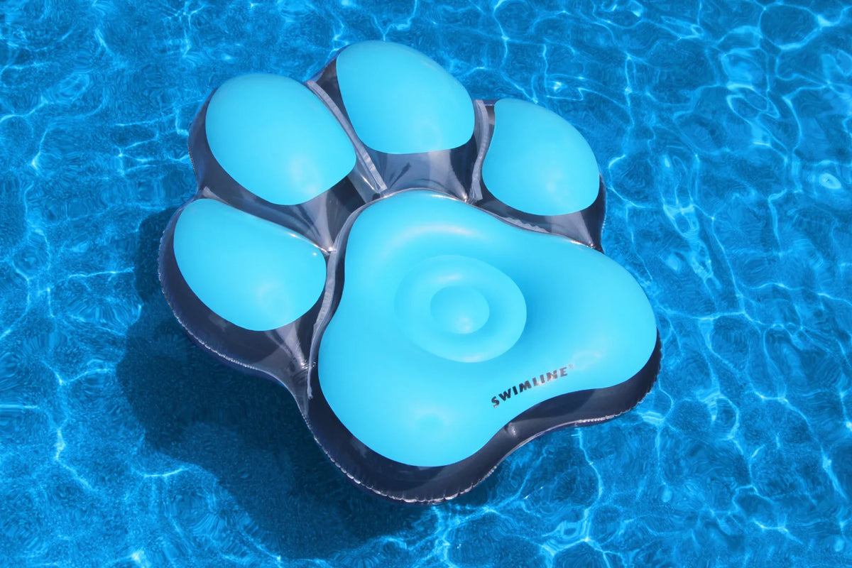 Swimming Island Float Inflatable Pool 61" Pawprint Blue