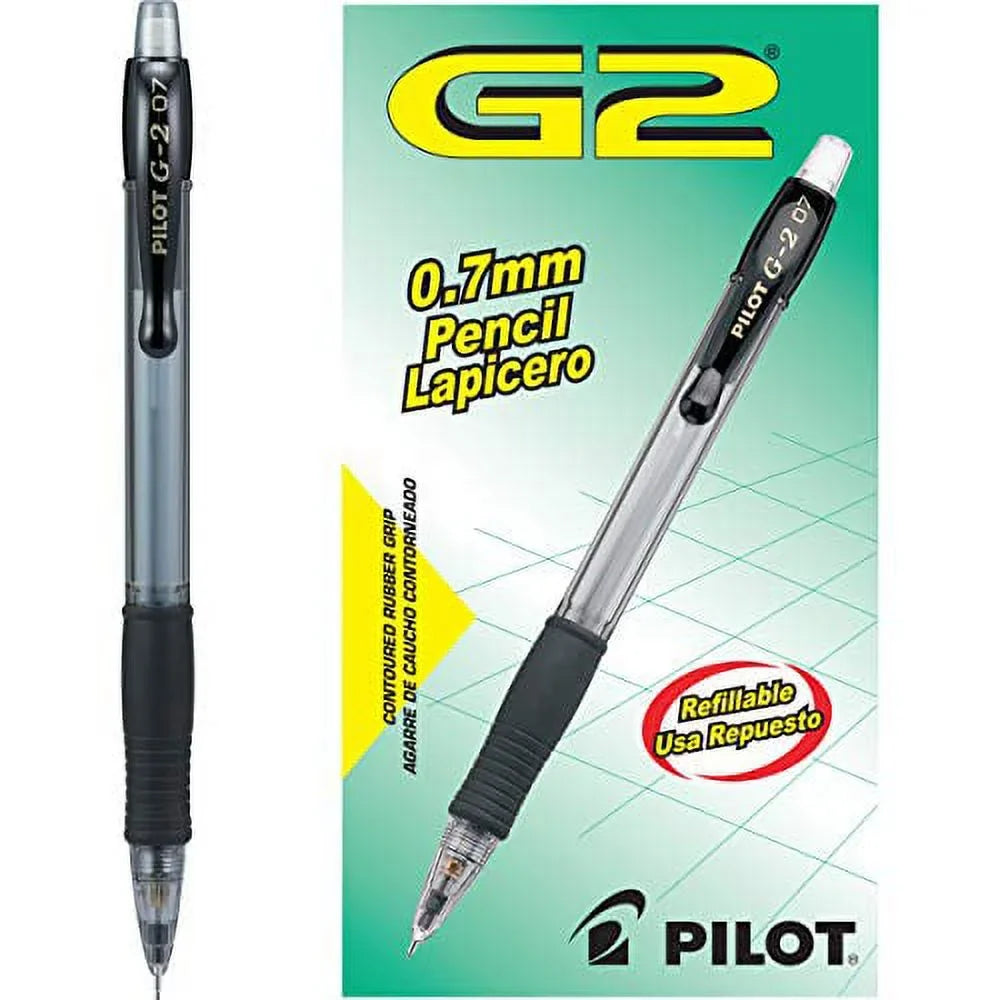 Mechanical (51015) 12-Pack Black PILOT Lead, G2 Pencils, 0.7mm with Accents,