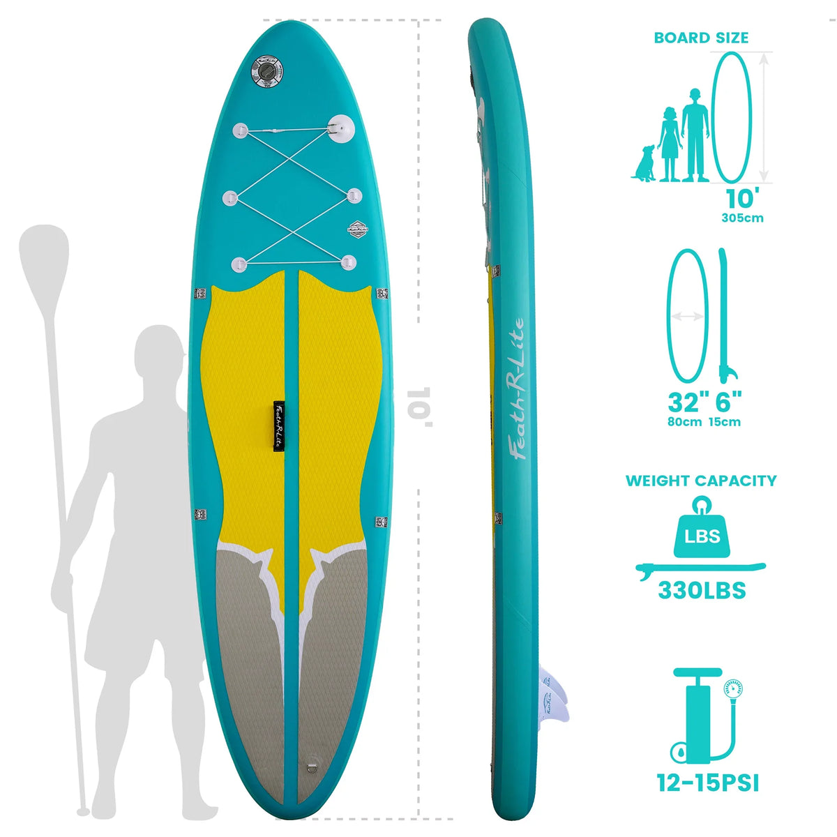 Camera Adapter Paddle Inflatable Stand Folding Board Adjustable Paddle Yellow Base Medium Portable Up Accessories, Feath-R-Lite Board, Inflatable, Aluminum Lightweight Alloy Blue Unisex Paddle SUP
