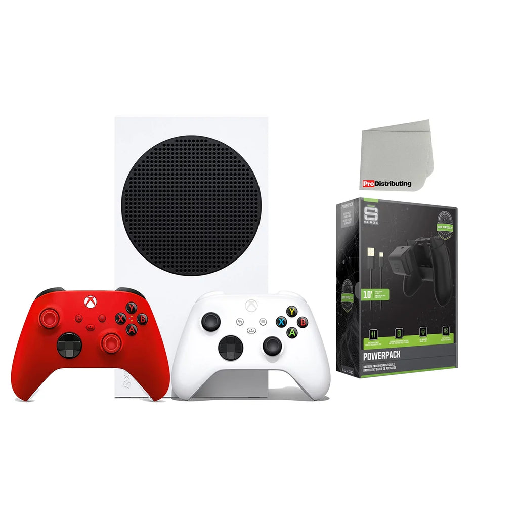 Cloth Battery/Charge 512GB with Controller Pulse Microfiber - Xbox Digital Cable Cleaning Microsoft with - S Bundle Extra Console Series Powerpack Red Wireless