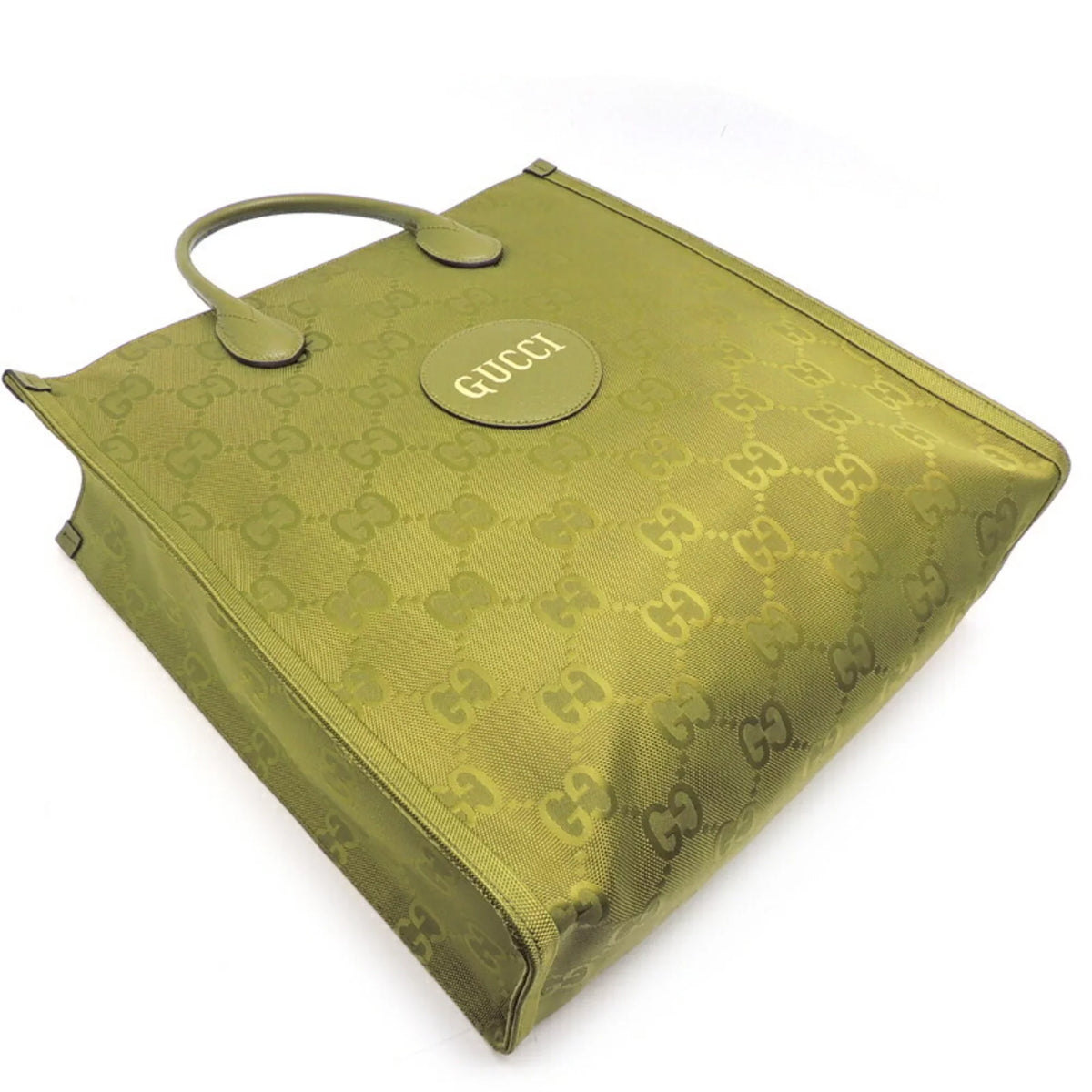 (Day Forest Ladies 696043 Nylon Off Recycled Bag The (Good) Lining Green Gucci Pre-Owned Tote Only) Grid Medium GG