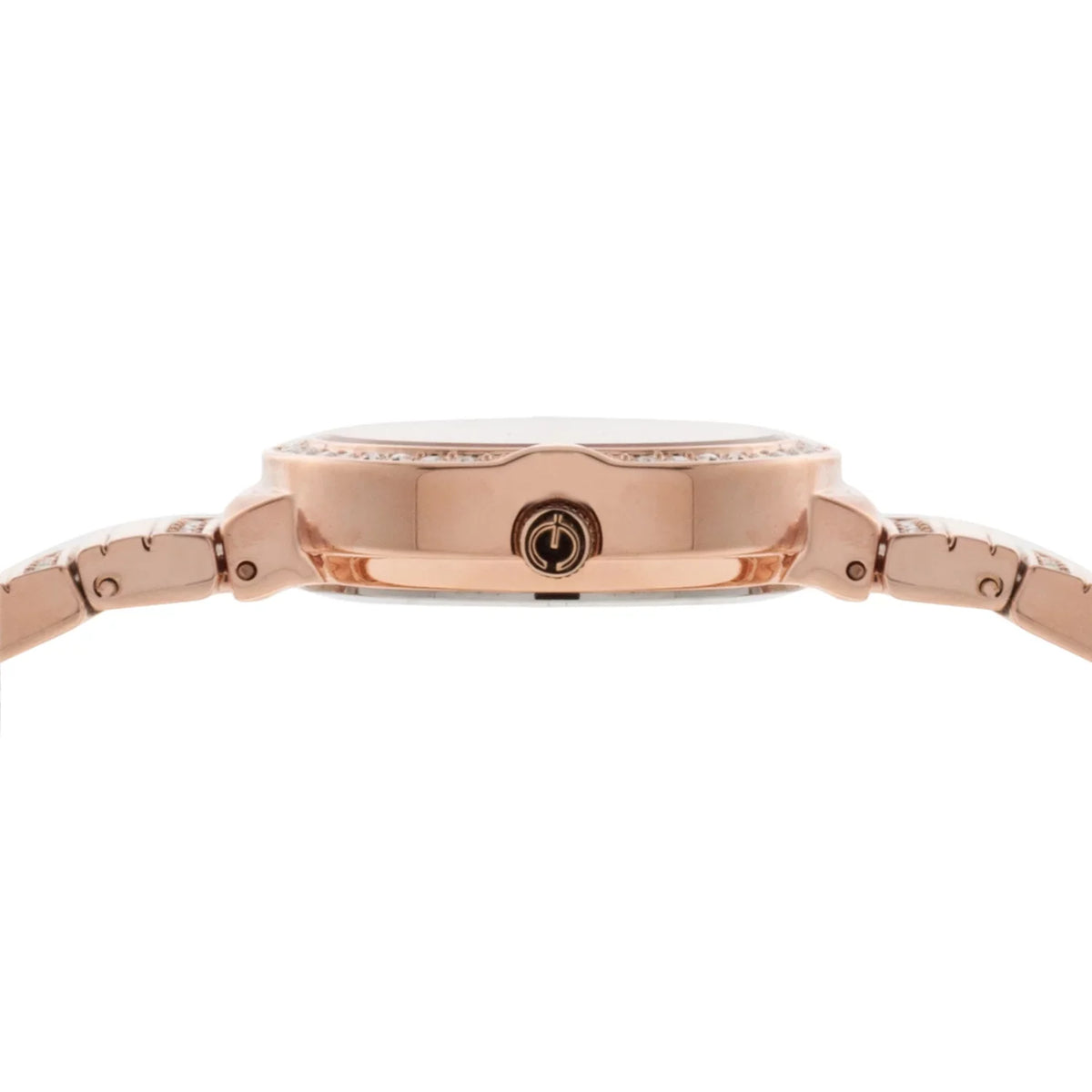 3pc Elgin Watch Rose Female Analog Gold in Bracelet (EG160012RGST) and Set Adult