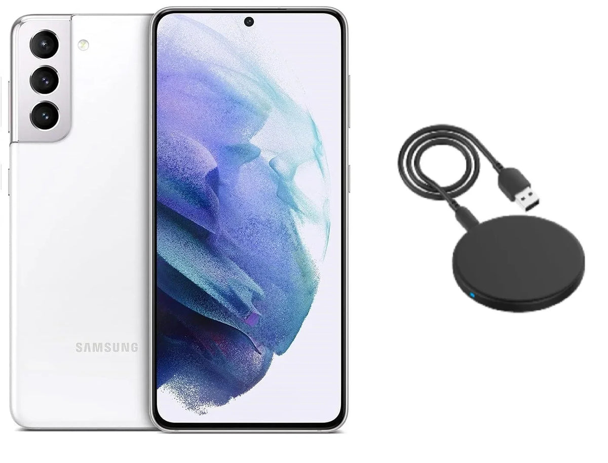 Samsung Charger Wireless Unlocked) Refurbished White 5G Galaxy (Fully G991U 128GB w/ Phantom S21