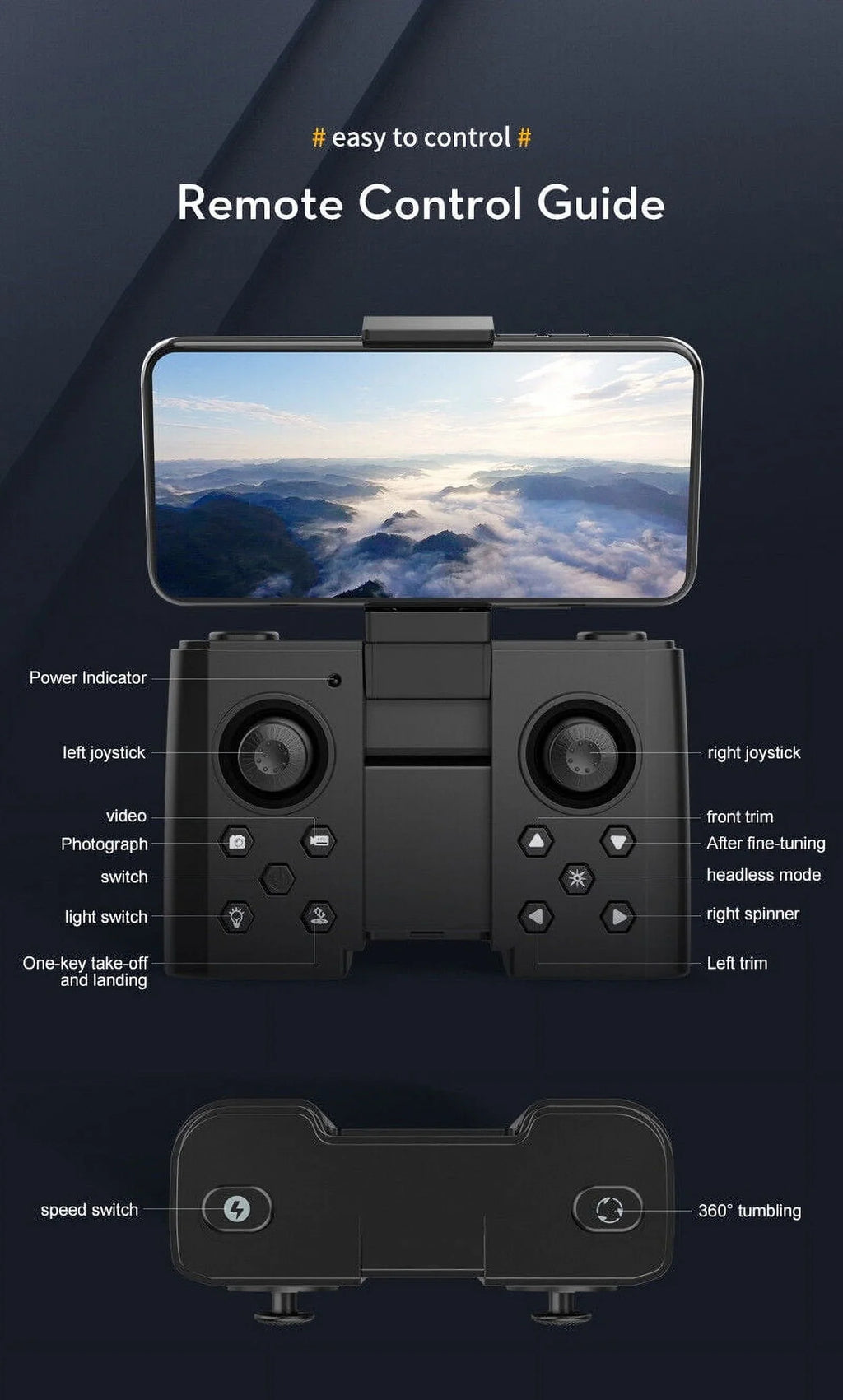 '- Photography JahyShow 4K Aerial SkyCapture Black Camera Quad Folding with Dual HD Pro Mini Drone -
