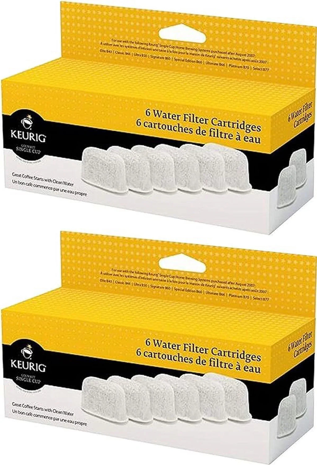 Six (12 Water Cartridges Filter Keurig filters)