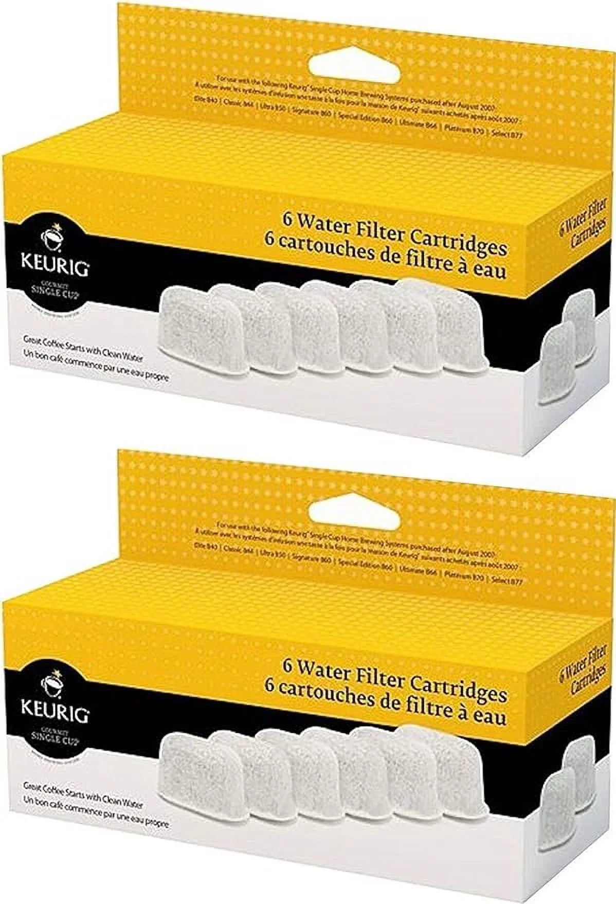 Six (12 Water Cartridges Filter Keurig filters)