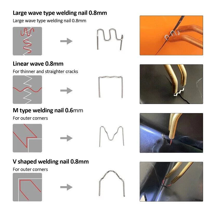 Hot Repair Gun Staples Welder Machine Welding Kit Bumper Stapler Plastic Car 600
