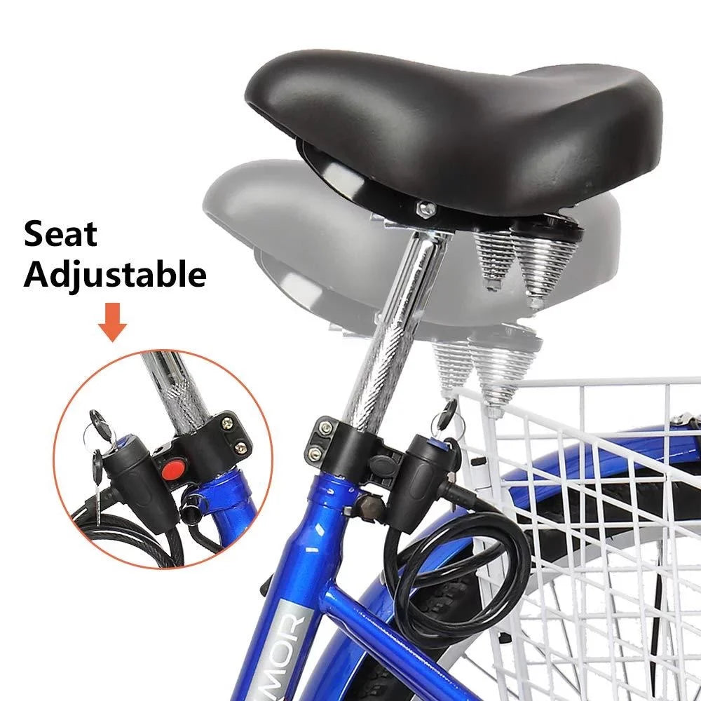 Blue SalonMore Wheel Tricycle Women's Adult 26-Inch Men's Bike,
