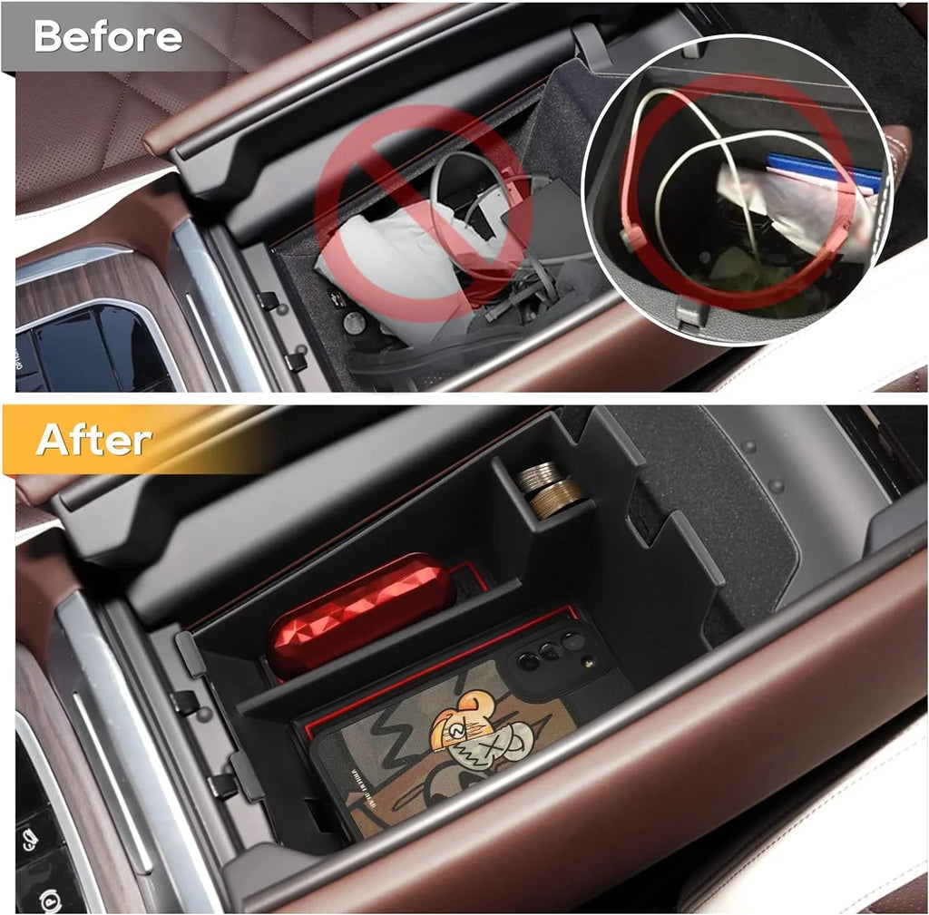 G05 Center Console 2021 2019 X5 Organizer Insert for Console Holder Armrest Organizer Accessories Center 2022+ LFOTPP Sunglasses G07 G05 G06 for Tray with X6 Coin 2020 Storage Secondary BWM Box X7 X5