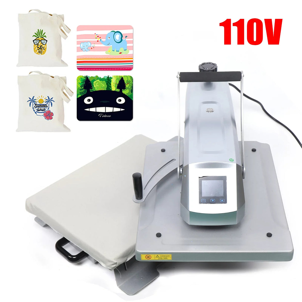 1 Inch 1600W Press 16x20 Combo Aiqidi 3 Transfer T-Shirt Machine Heat in Machine Away Swing Machine Clothing Transfer Heat Printing Sublimation