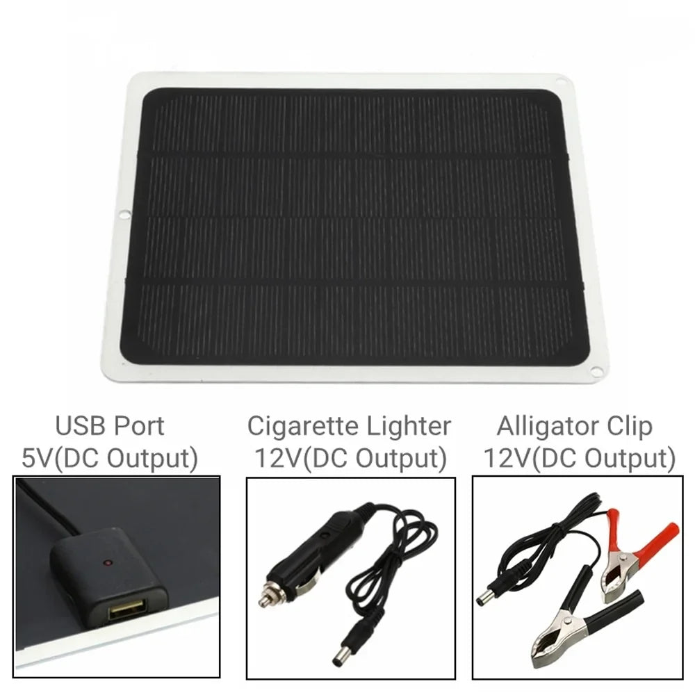 Fan Car Solar Portable Hiking Light 20W Panel, Solar moobody Camping Removable Power Recharger for