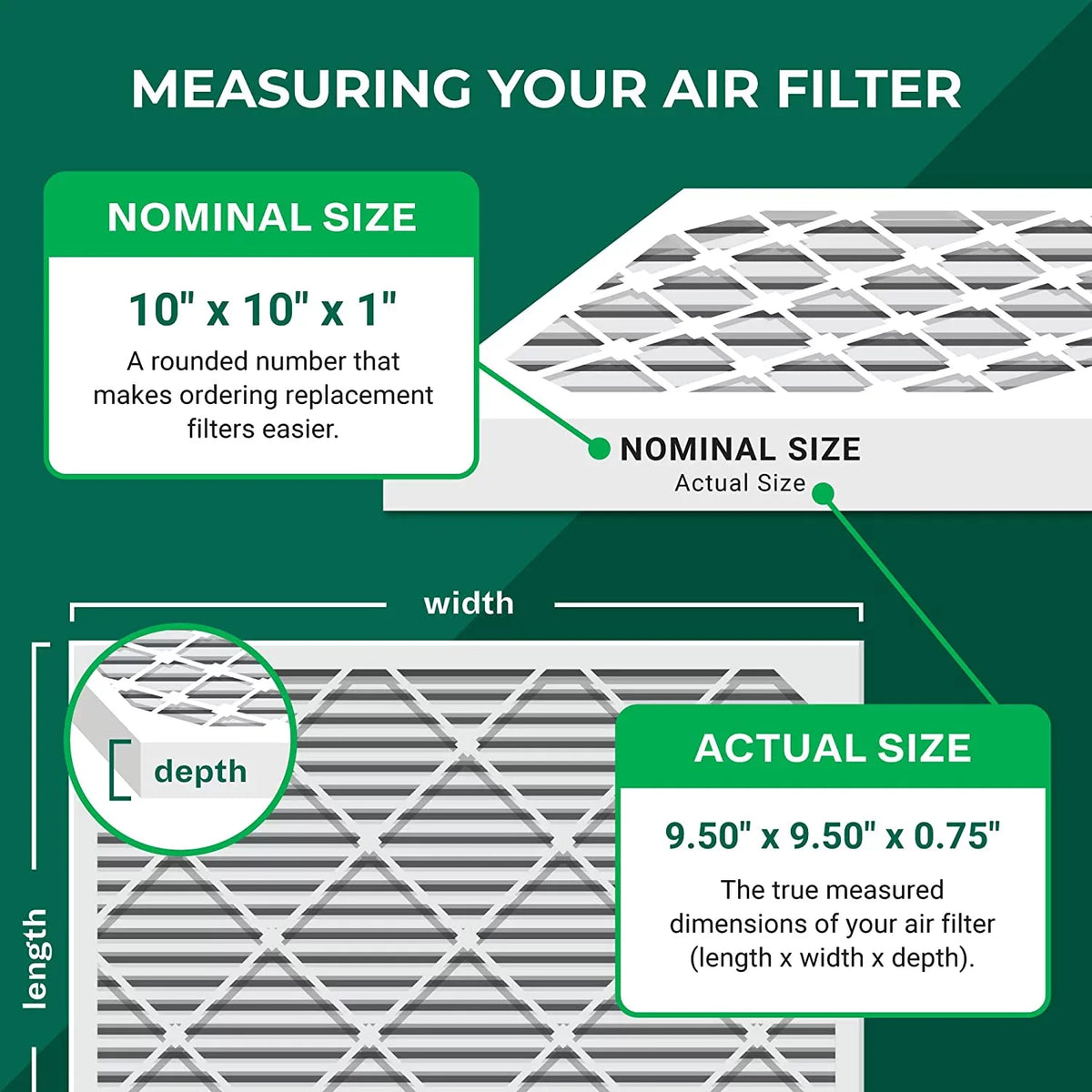 Activated with Filters (6-Pack) 10x10x1 HVAC AC 8 Filterbuy Pleated Eliminator Air MERV Odor Furnace Carbon