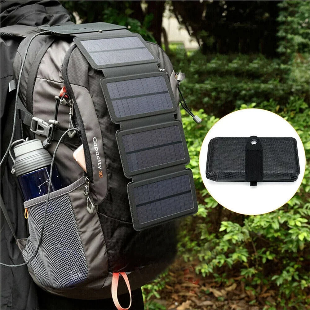 Charger Camping Solar Bank Power Waterproof Portable Panel Phone Mobile Outdoor JLLOM