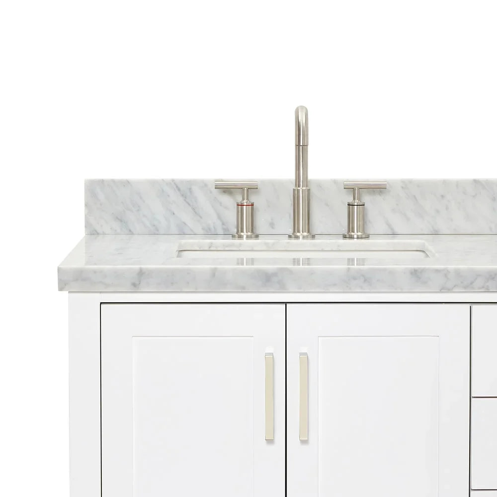 Vanity White Ariel 73" Magnolia Set Double Standing Basin - S073dcwrvo Free