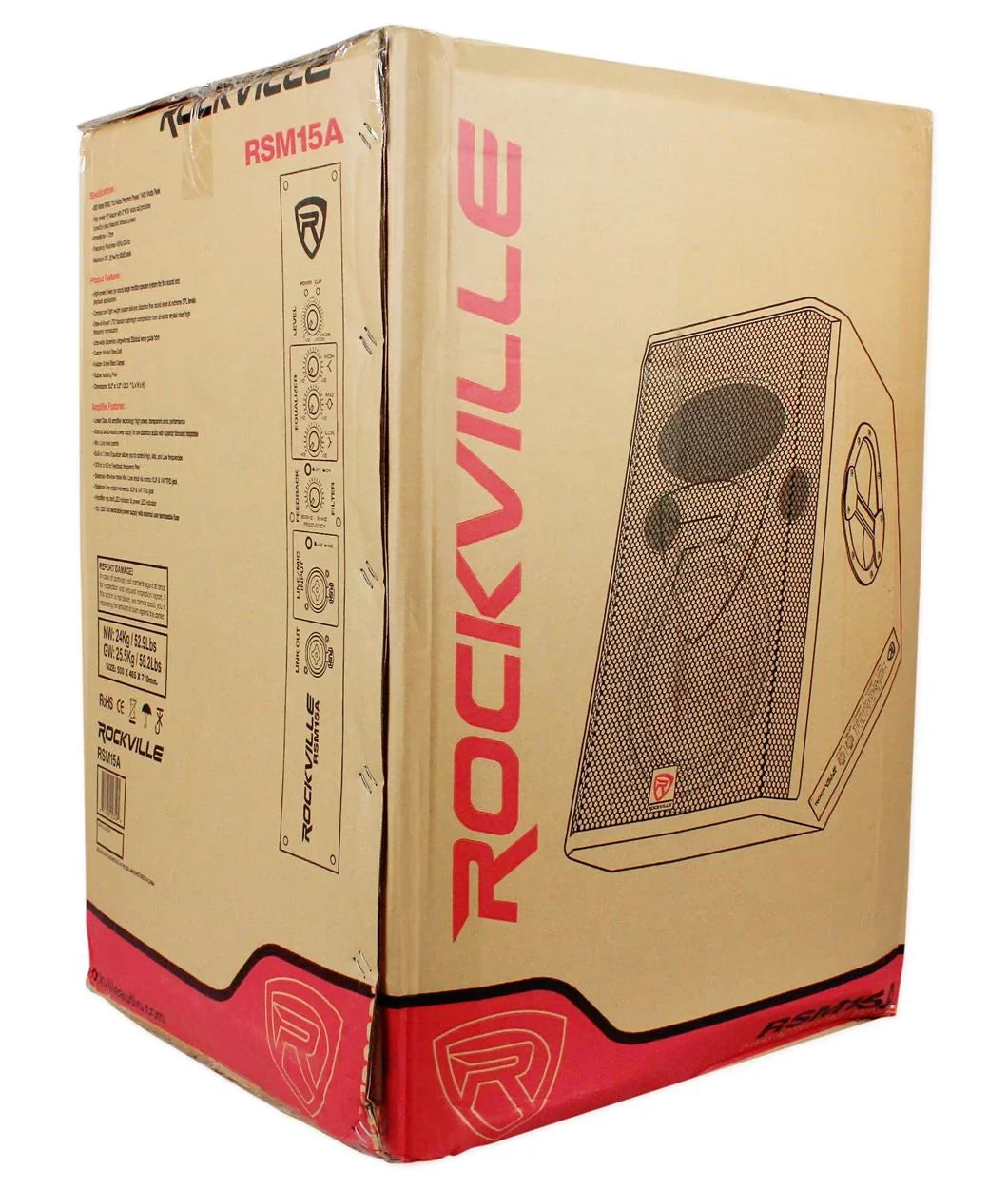 Speaker RSM15A Powered Monitor 15" Stage Watt Floor Rockville 1400 2-Way Active