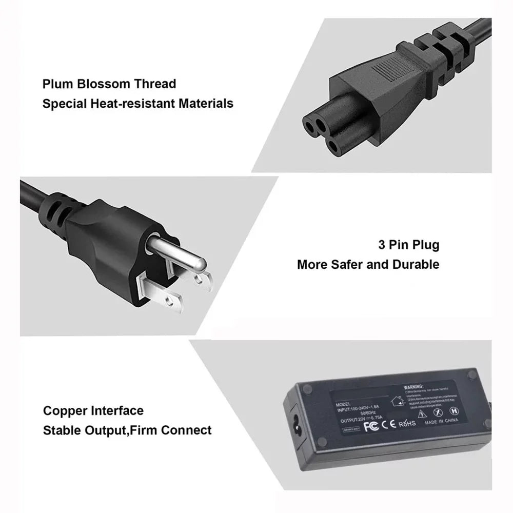 Y50-80 CJP-Geek Supply Adapter 135W Y50-70 Mains AC PSU for Power Charger Lenovo Y40-70