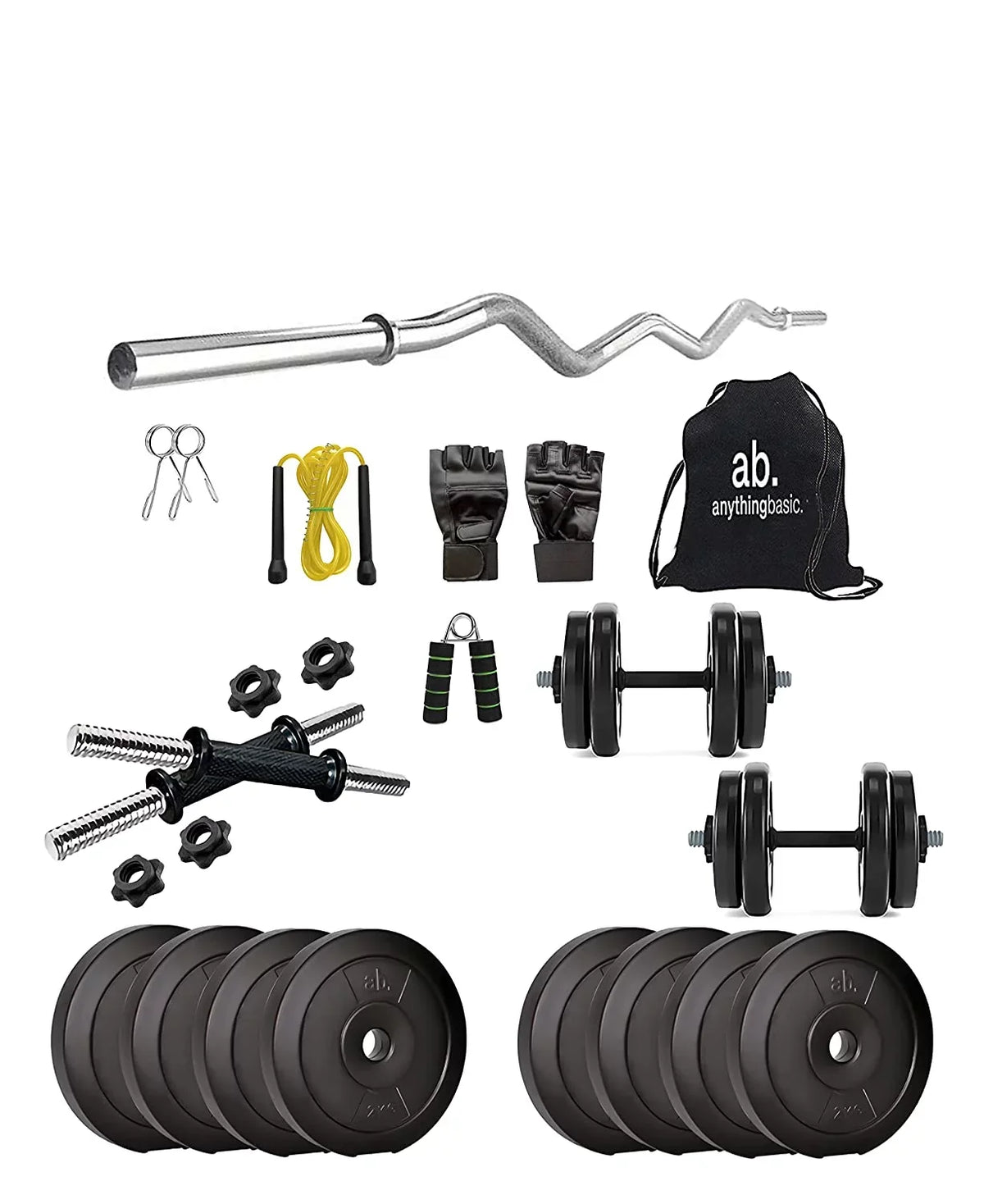 with and Set Pair Home Accessories, Ft PVC One 3 Gym One with Curl 18 Black Rods Kg Gym Dumbbell anythingbasic.