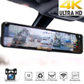 Dual Rear Angle Dash Vision Screen w/Night 4K Car Ele-mall Car Front G-Sensor Dash Camera Wide Backup Camera Dual Cam, 12inch for Touch